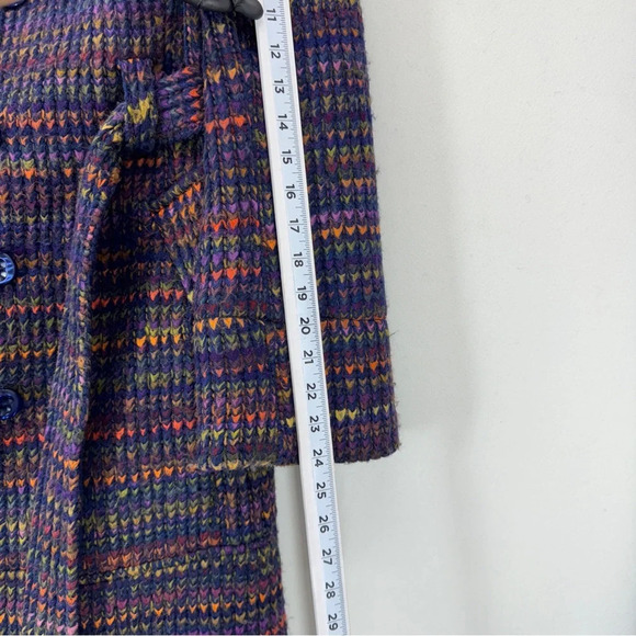 Beth Bowley Anthropologie Womens Knitted Coat Sz 10 Wool Purple Hippie Casual - Picture 9 of 14